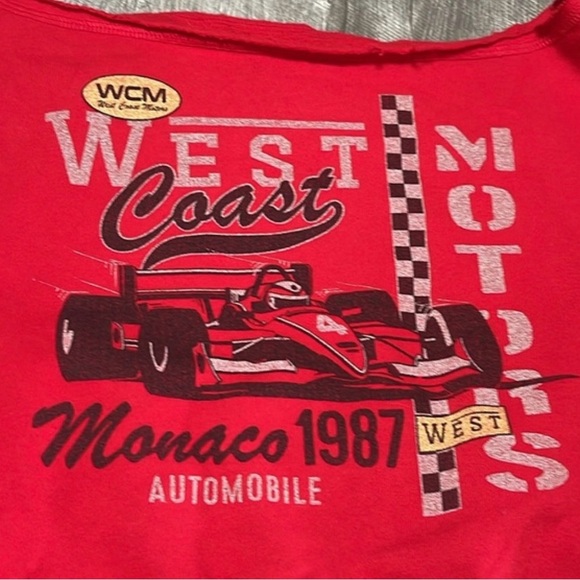 AERO Red West Coast Motors Crop Sweatshirt - Picture 3 of 8
